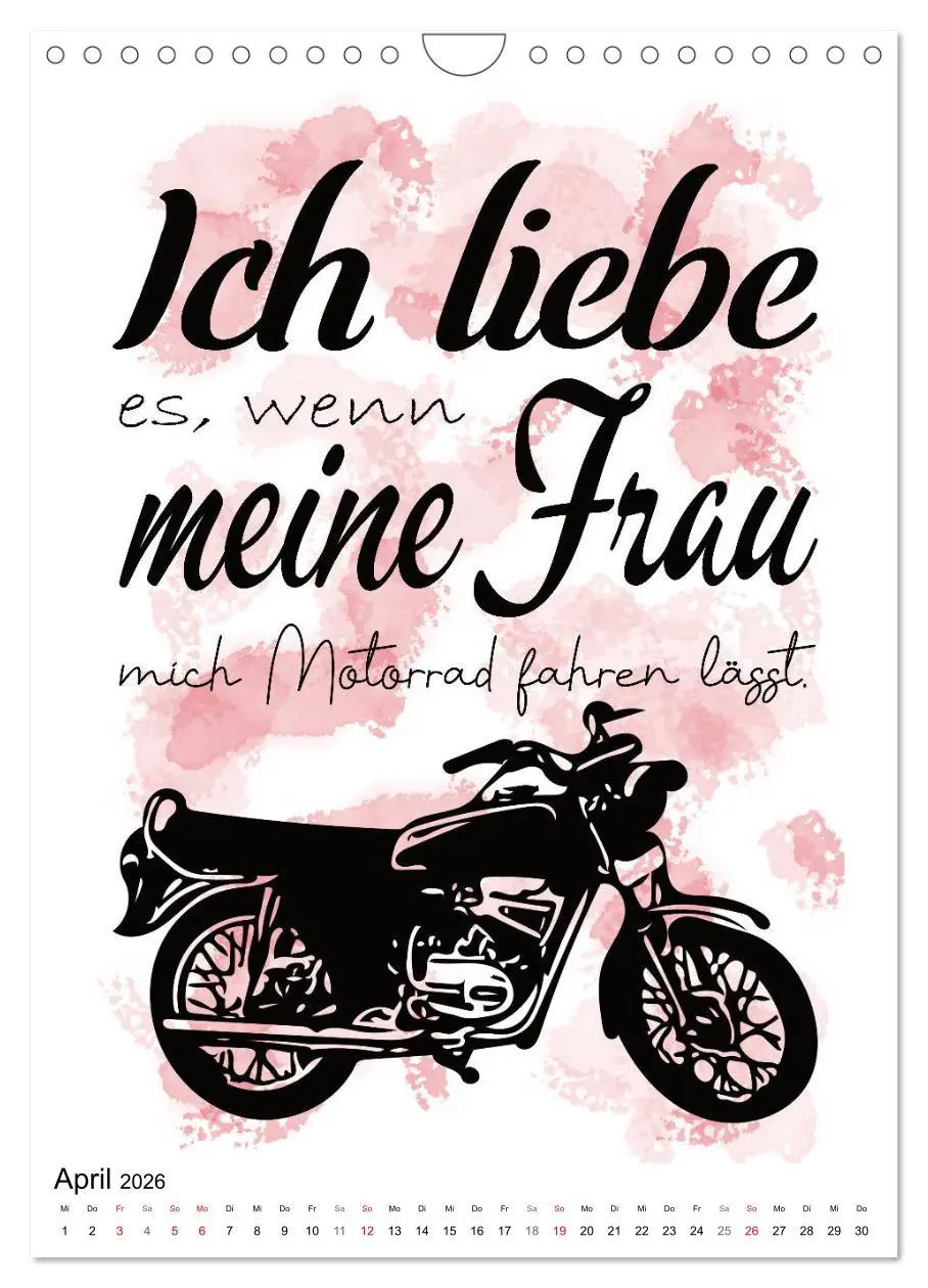 Bild: 9783516375930 | Biker-Sprüche (Wandkalender 2026 DIN A4 hoch), CALVENDO Monatskalender
