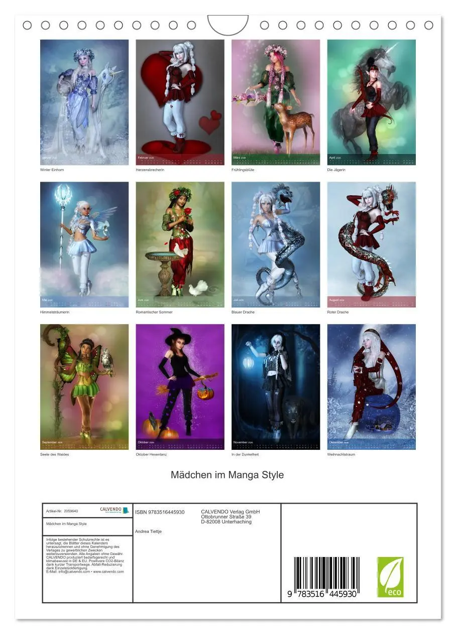 Bild: 9783516445930 | Mädchen im Manga Style (Wandkalender 2026 DIN A4 hoch), CALVENDO...