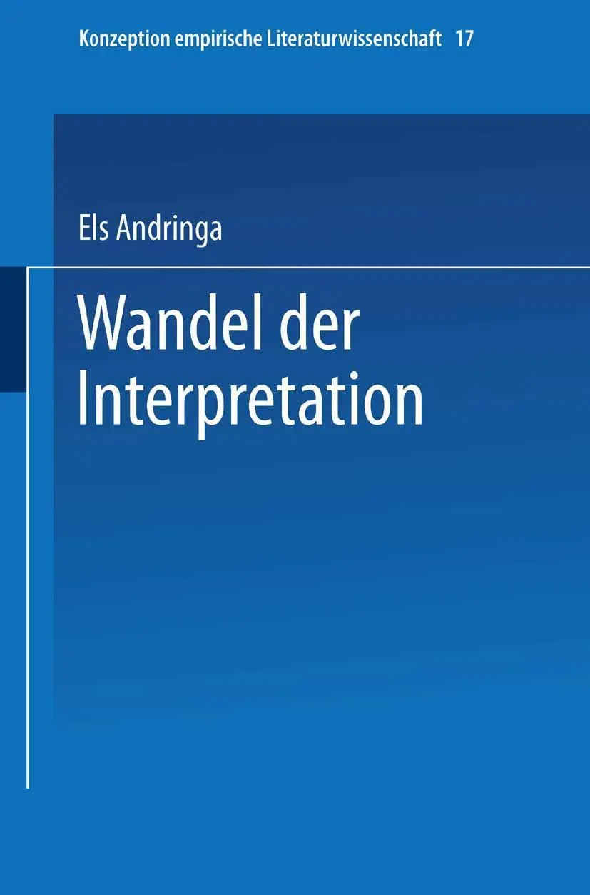 Cover: 9783531125930 | Wandel der Interpretation | Els Andringa | Taschenbuch | 223 S. | 1994