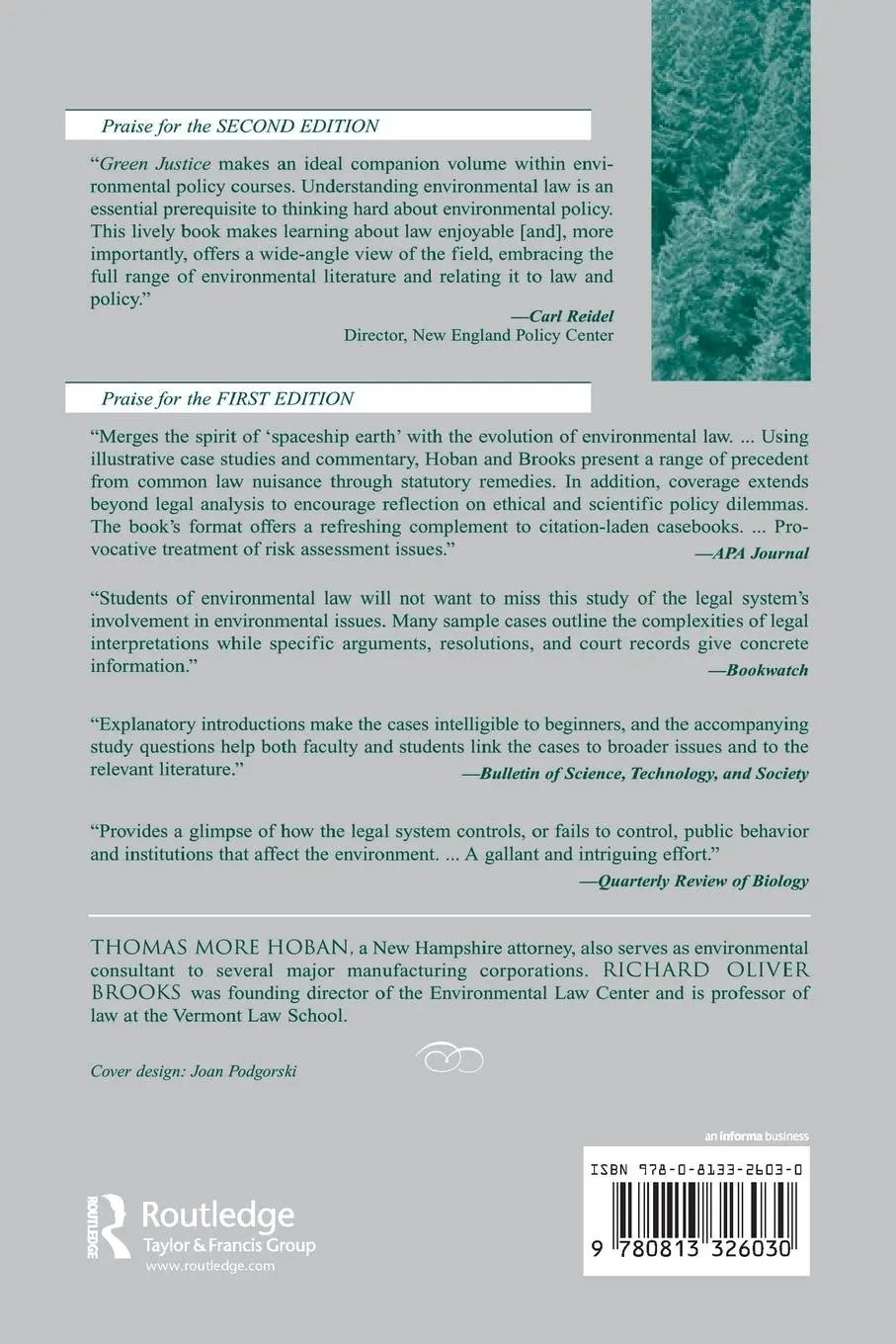 Rückseite: 9780813326030 | Green Justice | The Environment And The Courts | Hoban (u. a.) | Buch