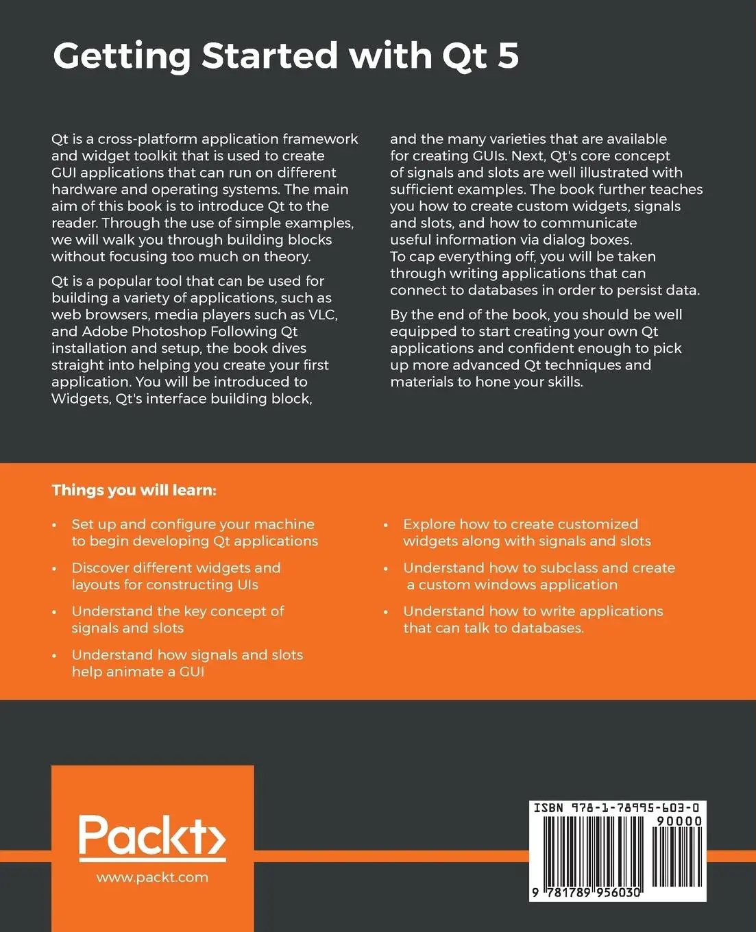 Rückseite: 9781789956030 | Getting Started with Qt 5 | Benjamin Baka | Taschenbuch | Englisch