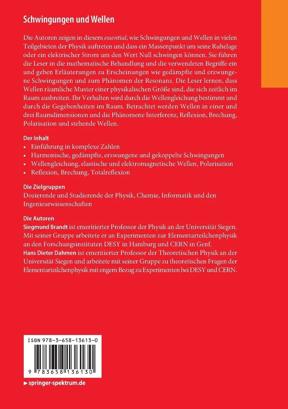 Rückseite: 9783658136130 | Schwingungen und Wellen | Phänomene in Mechanik und Elektrodynamik