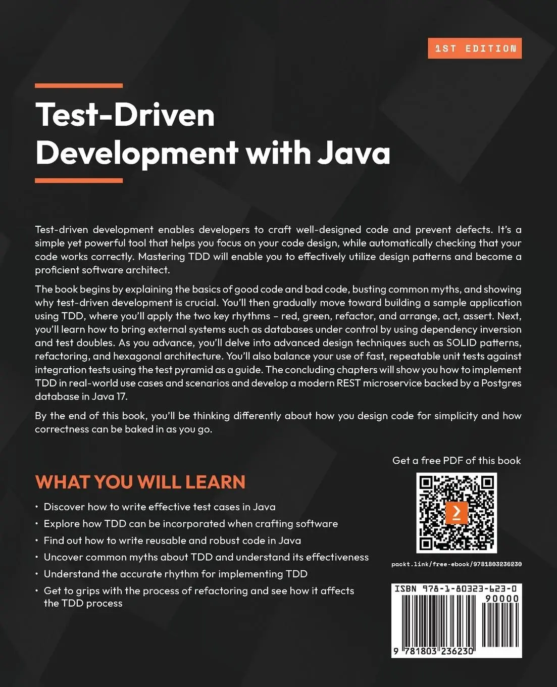 Rückseite: 9781803236230 | Test-Driven Development with Java | Alan Mellor | Taschenbuch | 2023