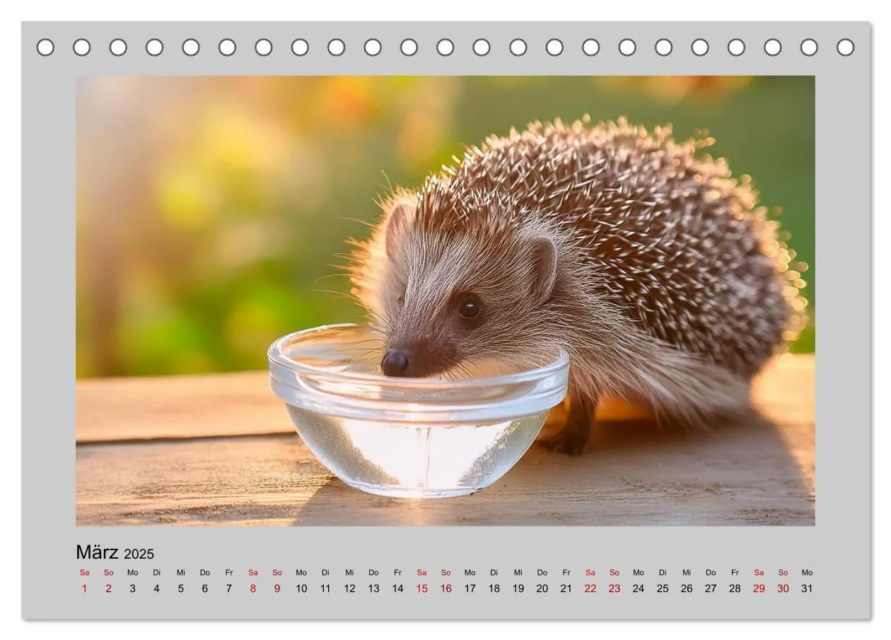 Bild: 9783435516230 | Mein Igel-Kalender (Tischkalender 2025 DIN A5 quer), CALVENDO...