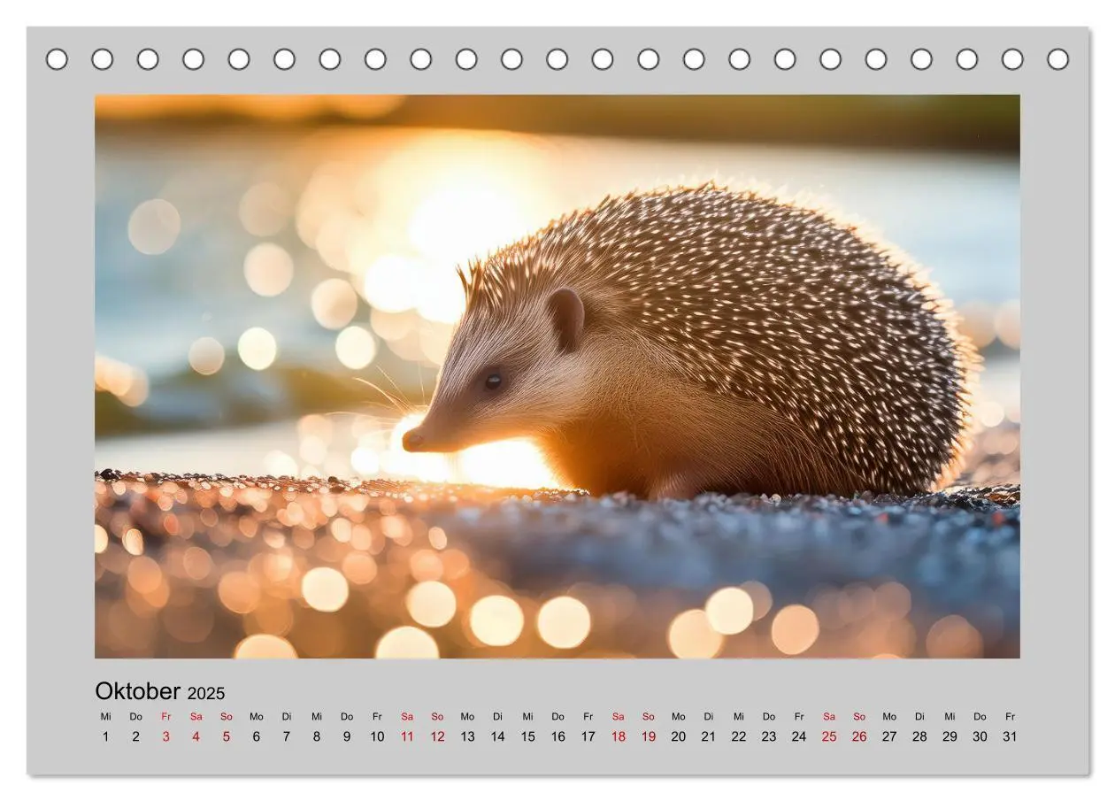 Bild: 9783435516230 | Mein Igel-Kalender (Tischkalender 2025 DIN A5 quer), CALVENDO...