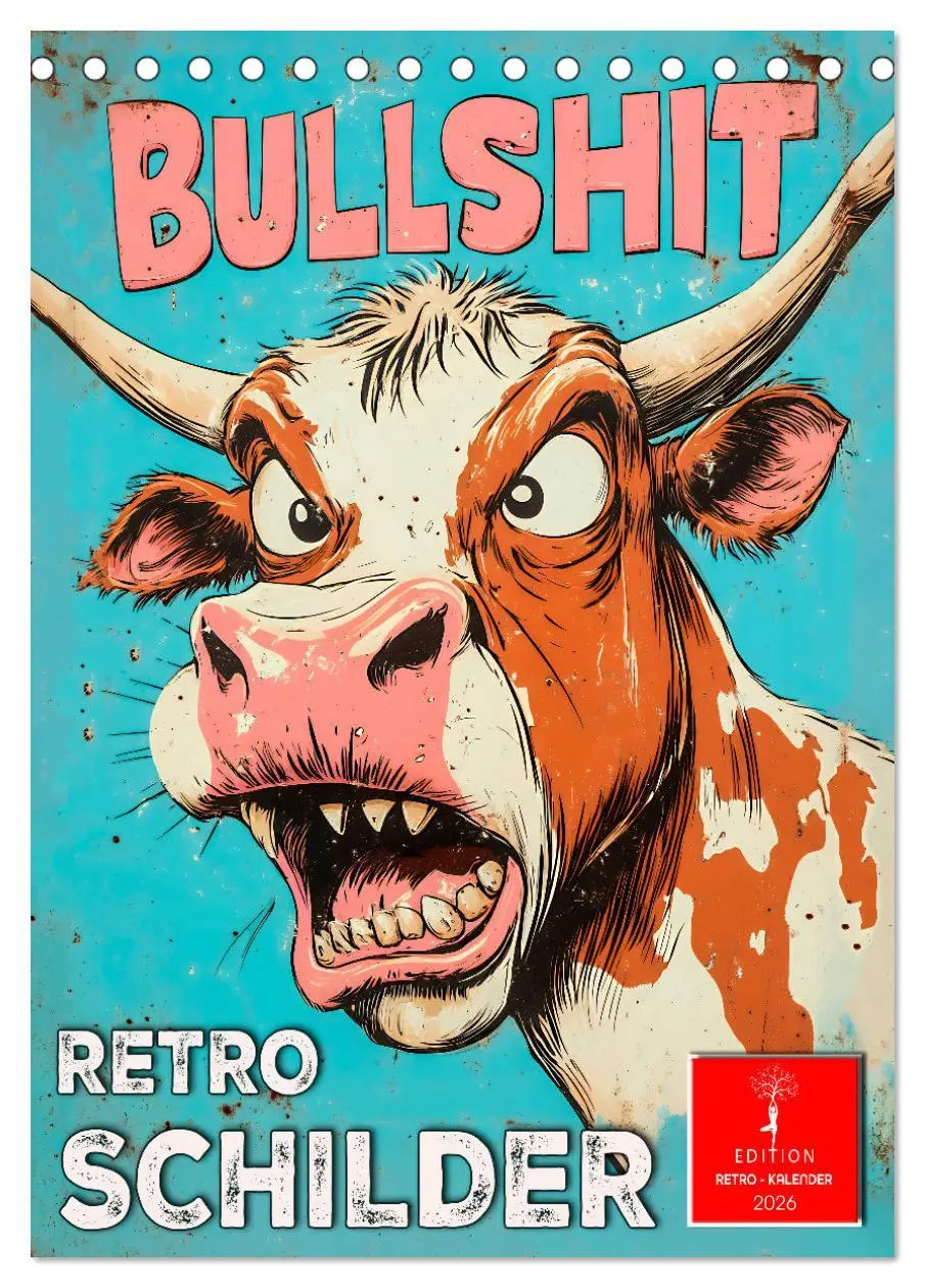 Cover: 9783516246230 | Retro Schilder (Tischkalender 2026 DIN A5 hoch), CALVENDO...