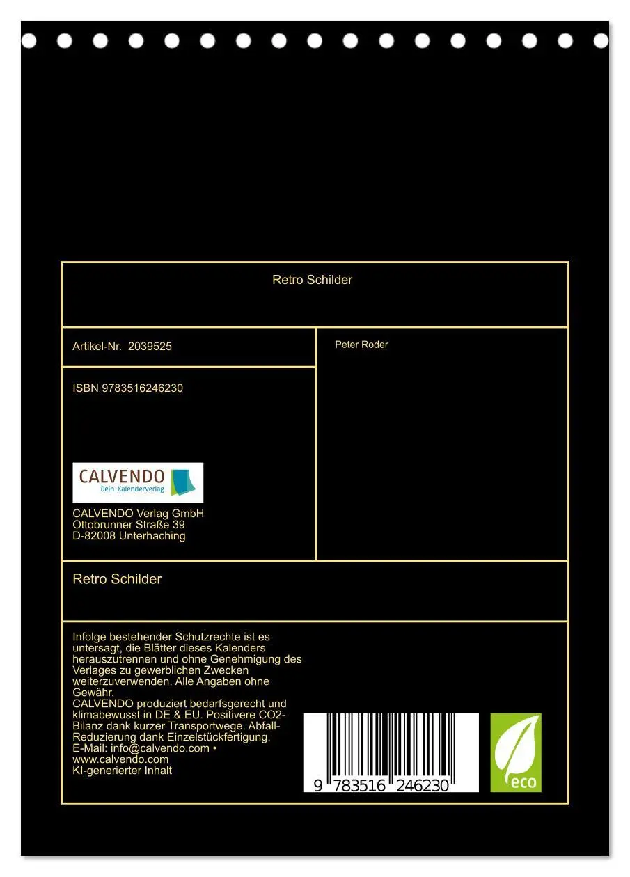 Bild: 9783516246230 | Retro Schilder (Tischkalender 2026 DIN A5 hoch), CALVENDO...