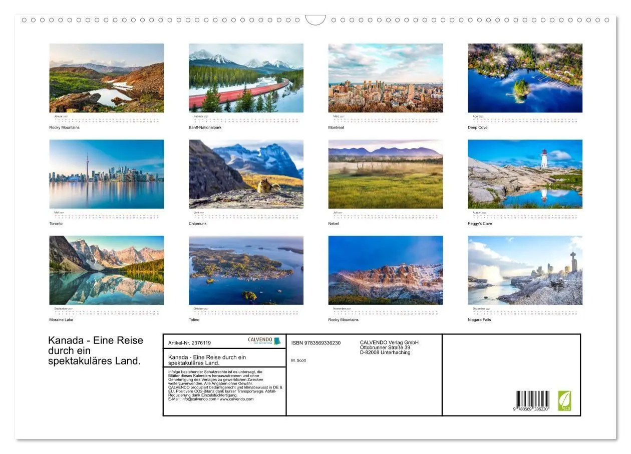 Bild: 9783569336230 | Kanada - Eine Reise durch ein spektakuläres Land. (Wandkalender...