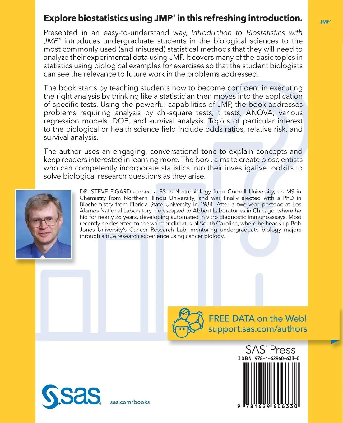 Rückseite: 9781629606330 | Introduction to Biostatistics with JMP | Steve Figard | Taschenbuch