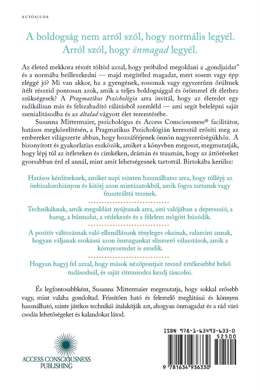 Rückseite: 9781634936330 | Pragmatikus pszichológia (Pragmatic Psychology Hungarian) | Buch