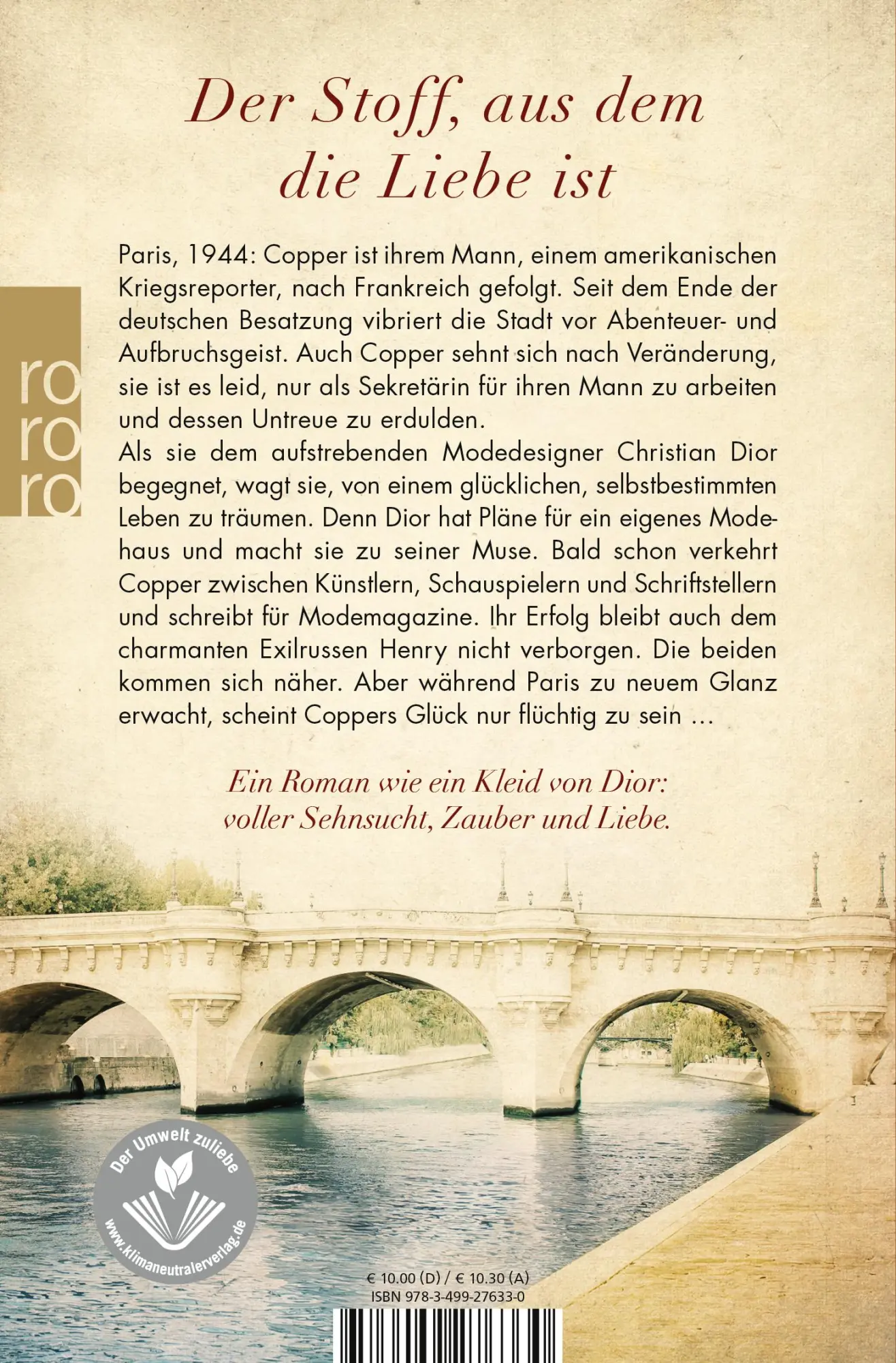 Rückseite: 9783499276330 | Die Muse von Dior | Marius Gabriel | Taschenbuch | 384 S. | Deutsch