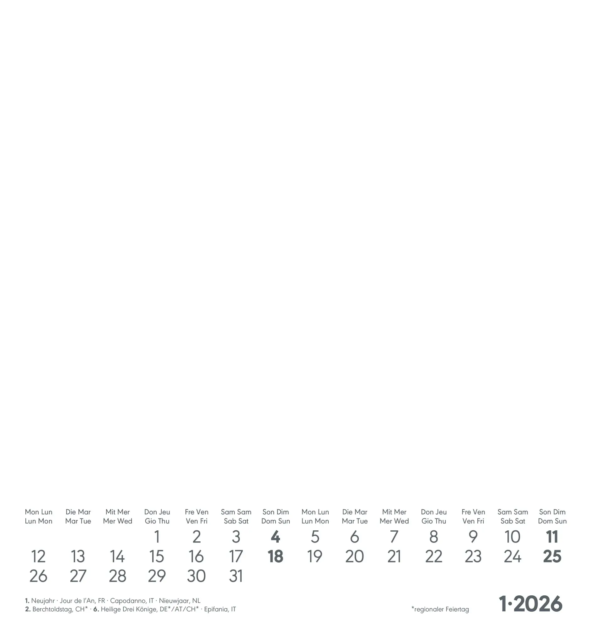 Bild: 4069095006430 | Kreativ-Kalender weiß 2026 - 16x17 cm - Foto, Malen, Basteln -...