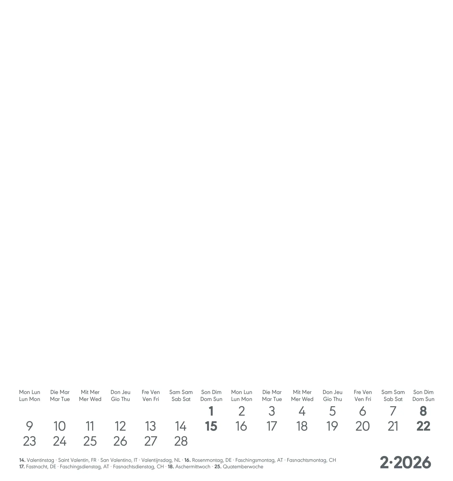 Bild: 4069095006430 | Kreativ-Kalender weiß 2026 - 16x17 cm - Foto, Malen, Basteln -...