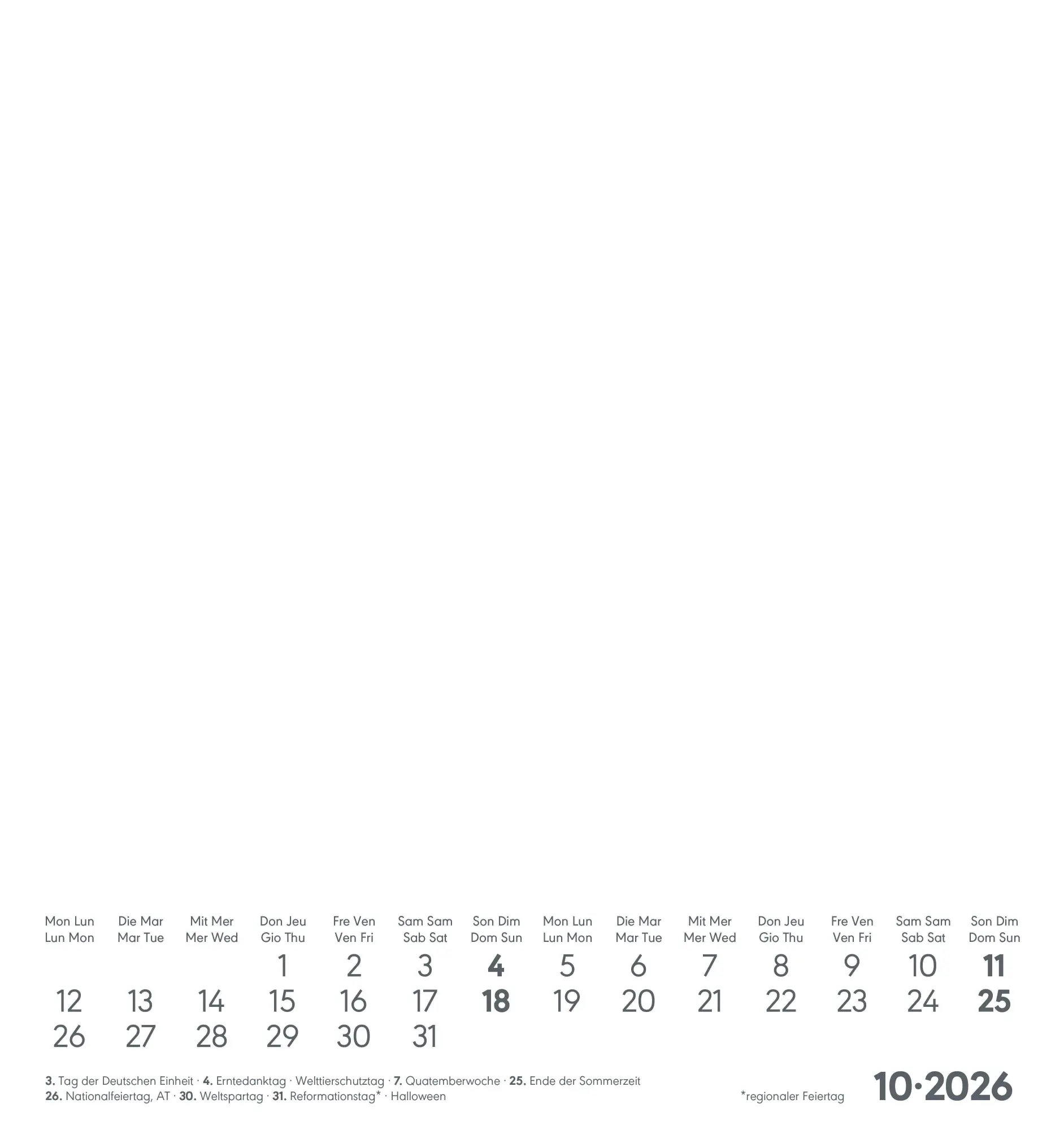 Bild: 4069095006430 | Kreativ-Kalender weiß 2026 - 16x17 cm - Foto, Malen, Basteln -...