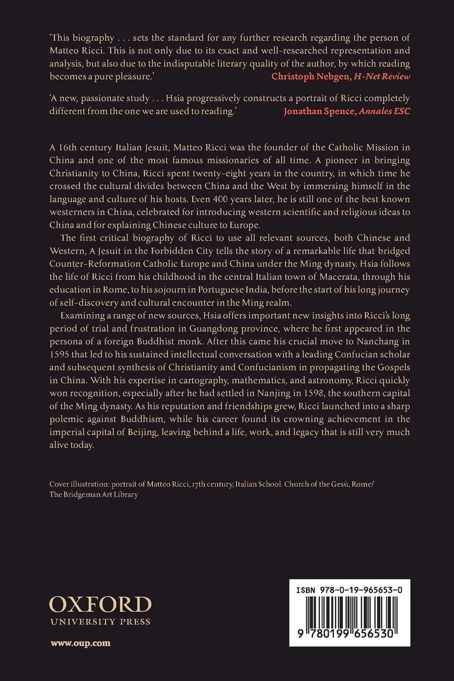Rückseite: 9780199656530 | A Jesuit in the Forbidden City | Matteo Ricci 1552-1610 | Hsia | Buch