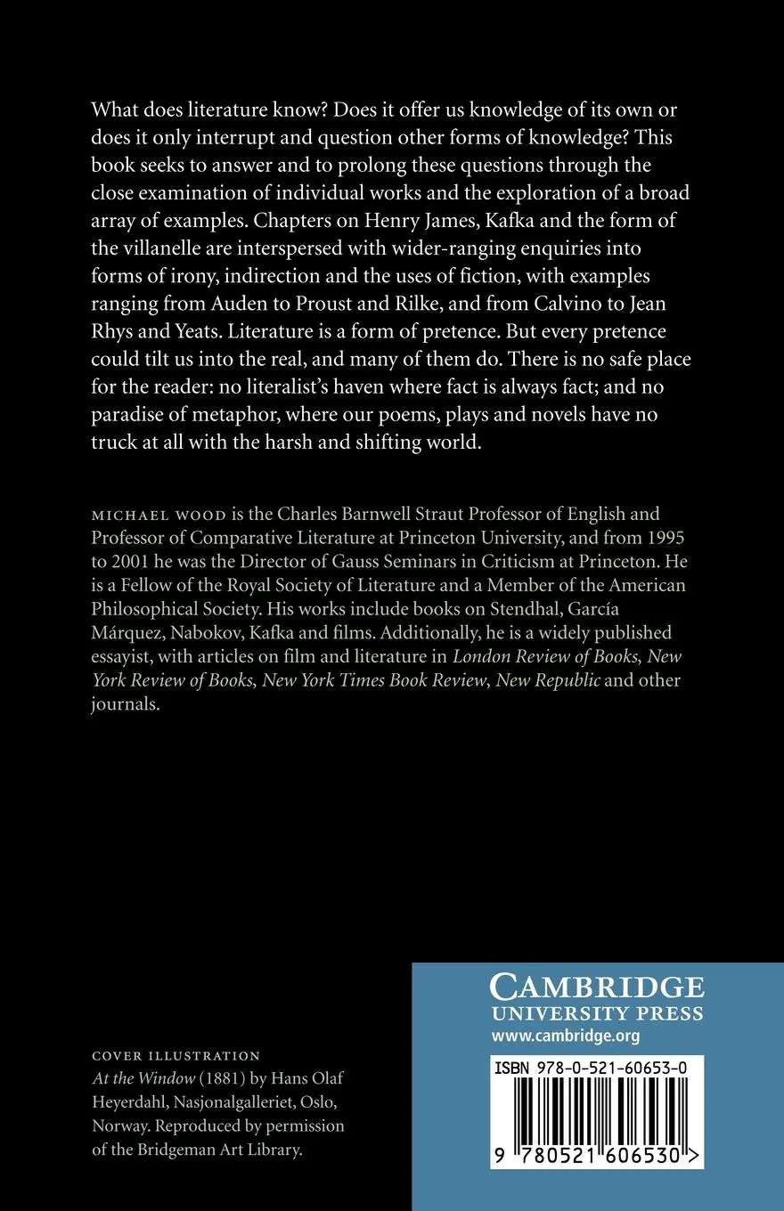 Rückseite: 9780521606530 | Literature and the Taste of Knowledge | Michael Wood | Taschenbuch