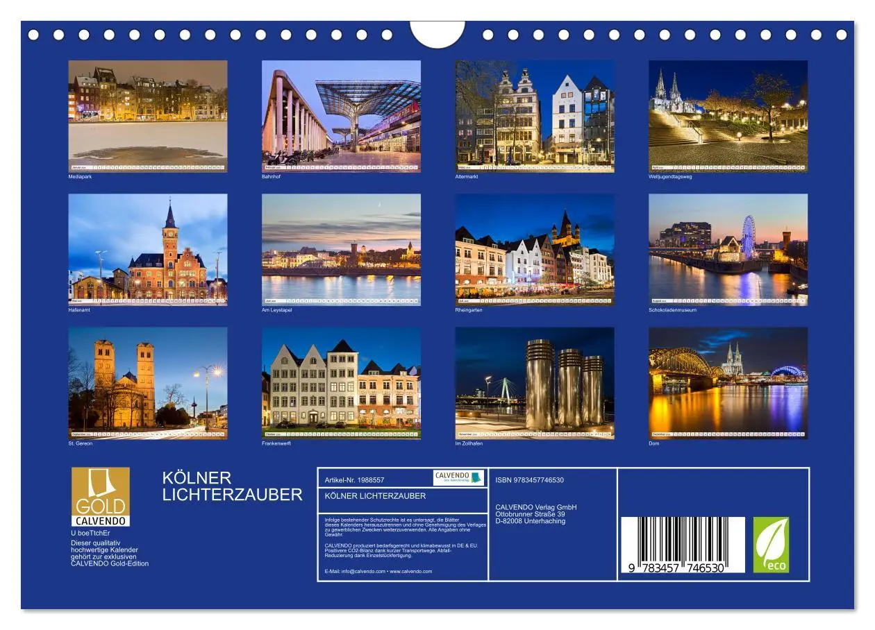 Bild: 9783457746530 | KÖLNER LICHTERZAUBER (Wandkalender 2026 DIN A4 quer), CALVENDO...