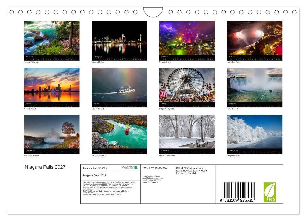Bild: 9783569926530 | Niagara Falls 2027 (Wall Calendar 2027 DIN A4 landscape), CALVENDO...