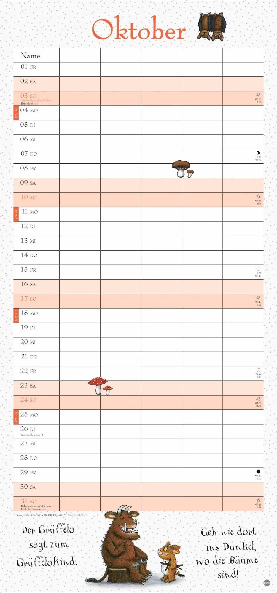 Bild: 9783756416530 | Der Grüffelo Familienplaner 2027 | Julia Donaldson | Kalender | 15 S.