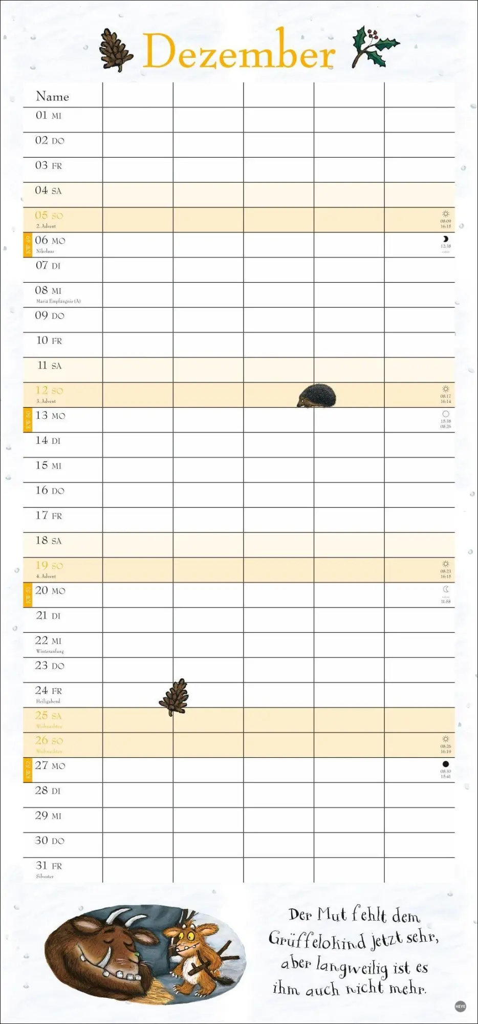 Bild: 9783756416530 | Der Grüffelo Familienplaner 2027 | Julia Donaldson | Kalender | 15 S.