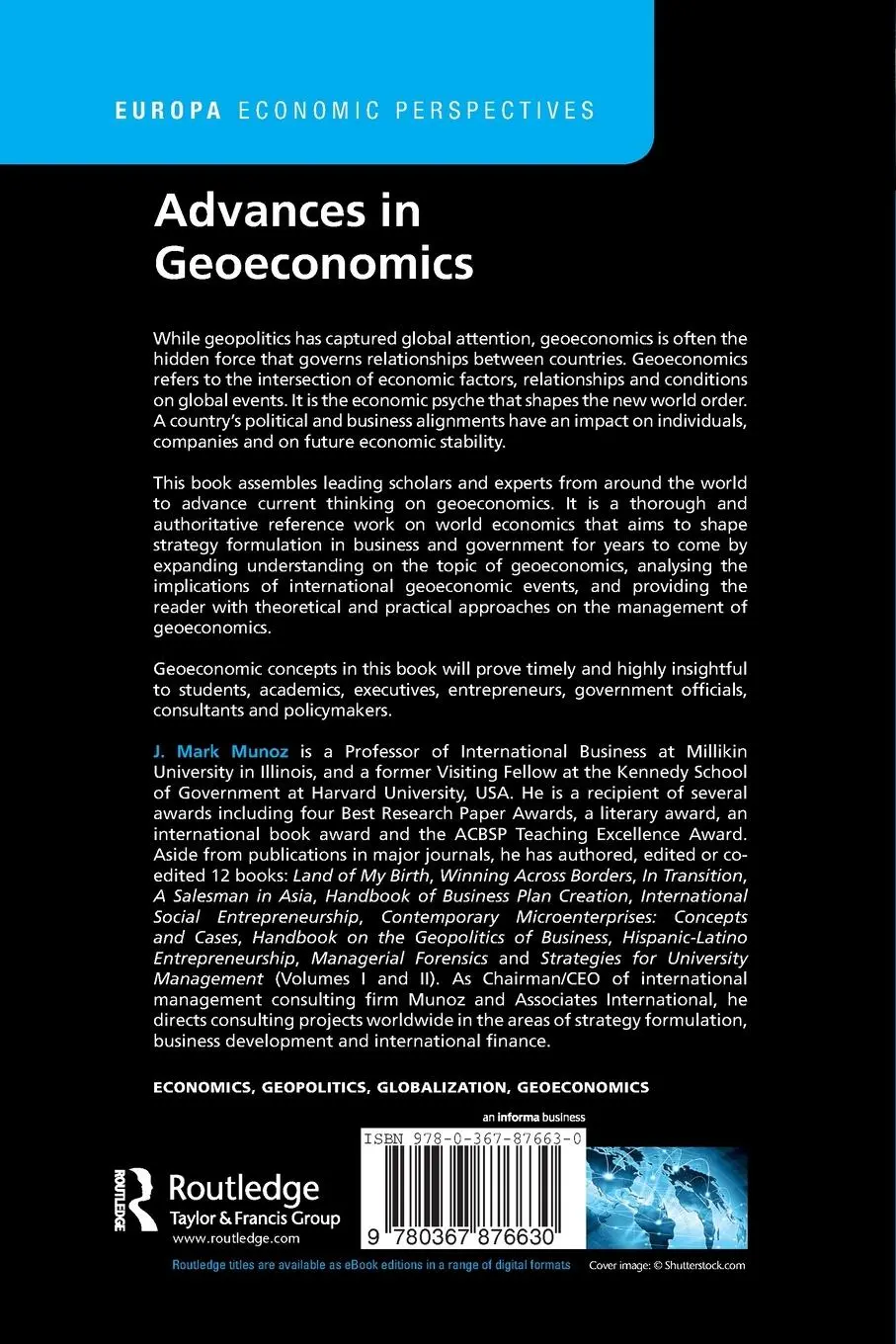 Rückseite: 9780367876630 | Advances in Geoeconomics | J Mark Munoz | Taschenbuch | Englisch
