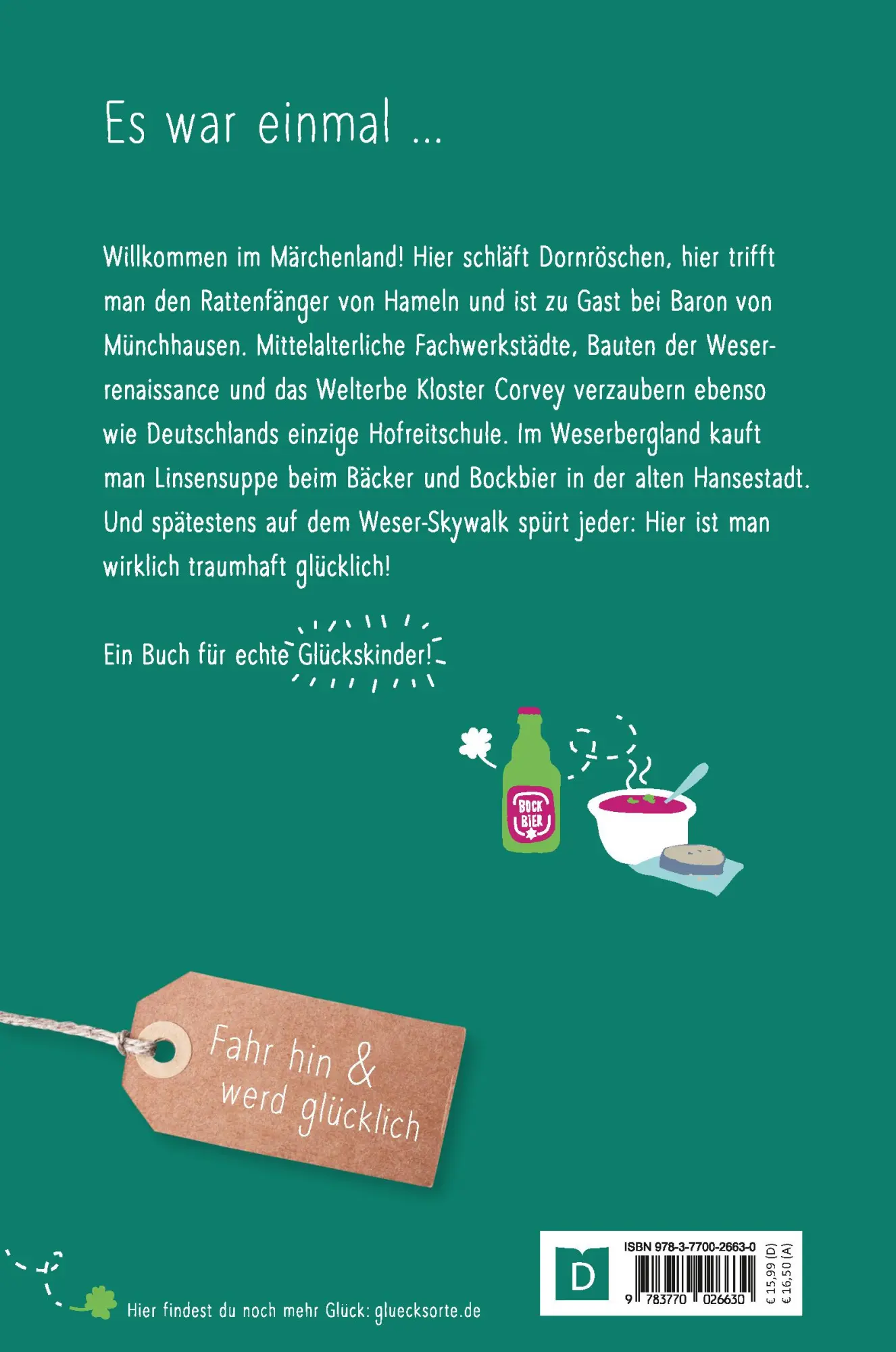 Rückseite: 9783770026630 | Glücksorte im Weserbergland | Fahr hin &amp; werd glücklich | Anja Koser