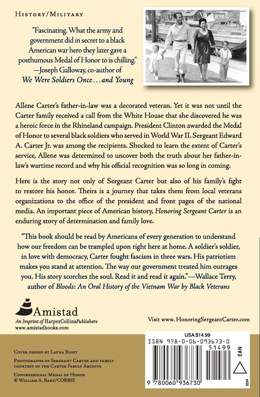 Rückseite: 9780060936730 | Honoring Sergeant Carter | Allene Carter (u. a.) | Taschenbuch | 2004