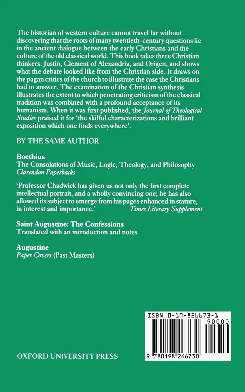 Rückseite: 9780198266730 | Early Christian Thought and the Classical Tradition | Henry Chadwick