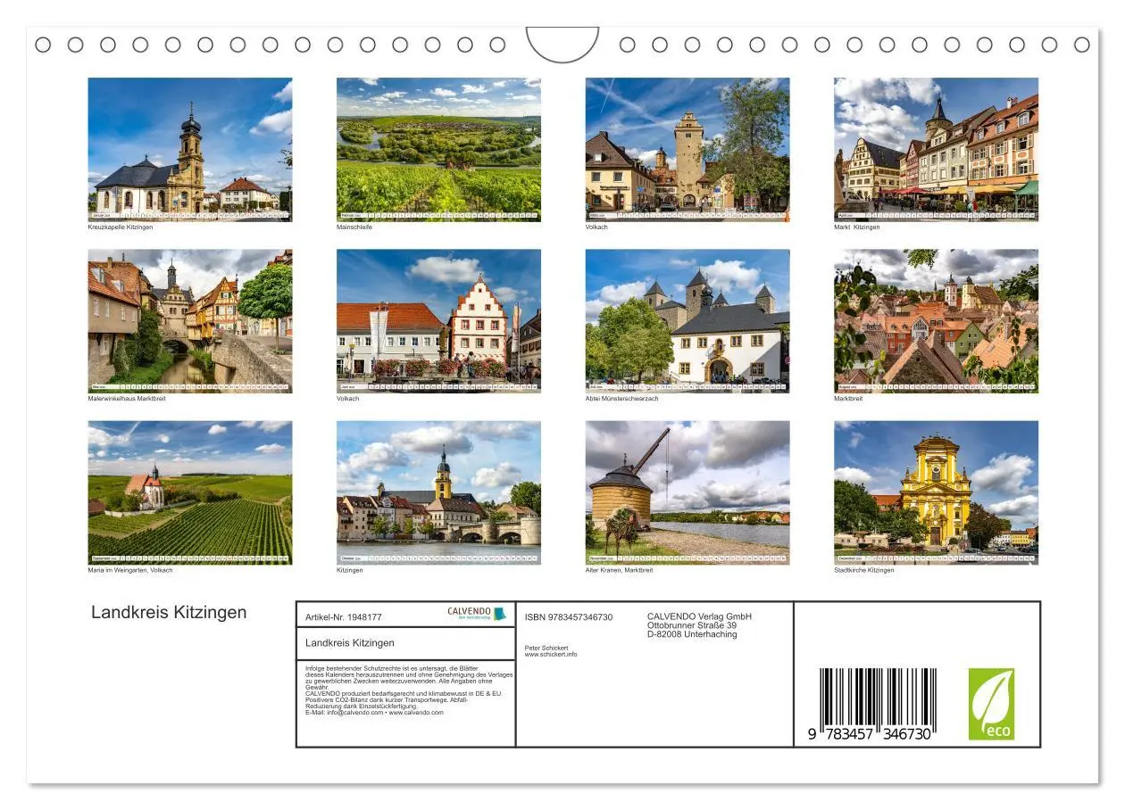 Bild: 9783457346730 | Landkreis Kitzingen (Wandkalender 2026 DIN A4 quer), CALVENDO...