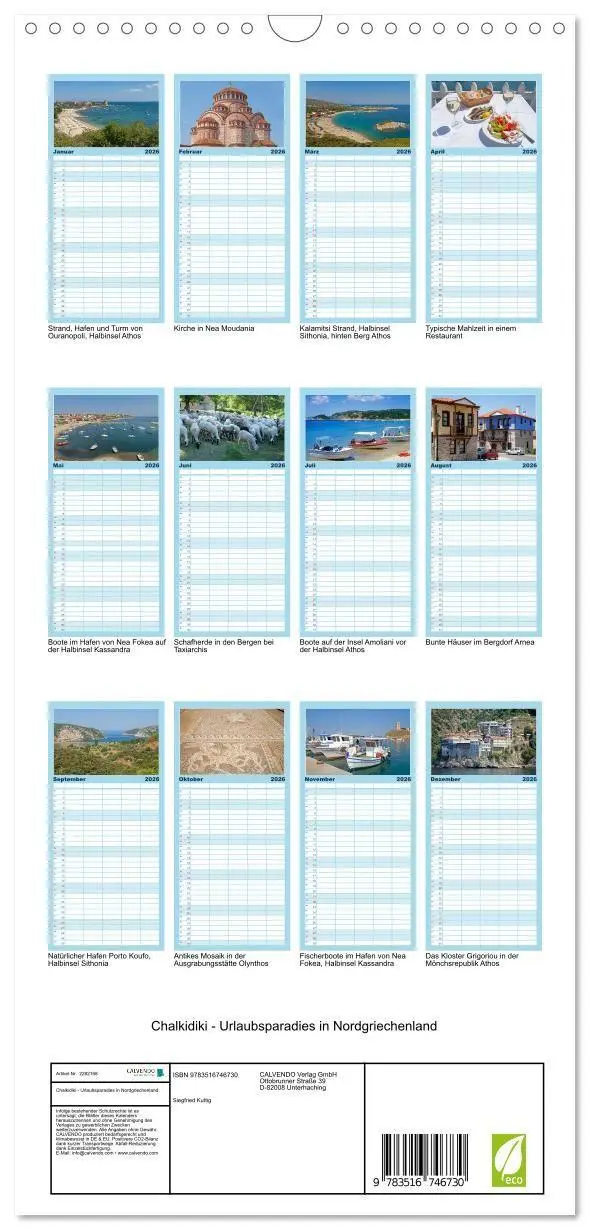 Bild: 9783516746730 | Familienplaner 2026 - Chalkidiki - Urlaubsparadies in...