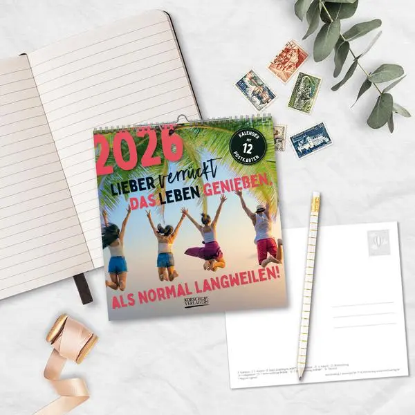 Bild: 9783731886730 | Lieber verrückt das Leben genießen 2026 | Verlag Korsch | Kalender