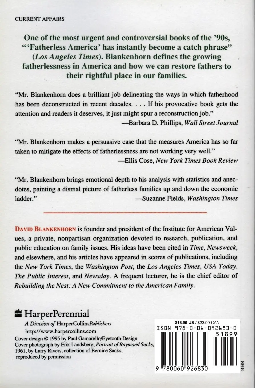Rückseite: 9780060926830 | Fatherless America | Confronting Our Most Urgent Social Problem | Buch