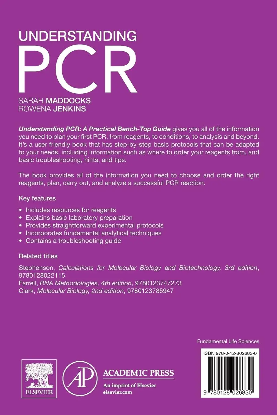 Rückseite: 9780128026830 | Understanding PCR | A Practical Bench-Top Guide | Maddocks (u. a.)