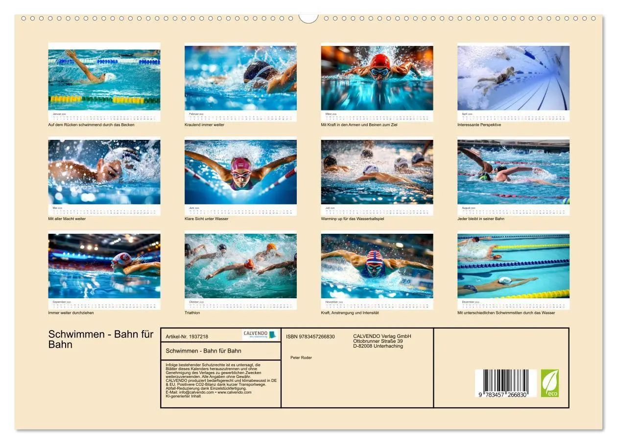 Bild: 9783457266830 | Schwimmen - Bahn für Bahn (hochwertiger Premium Wandkalender 2026...
