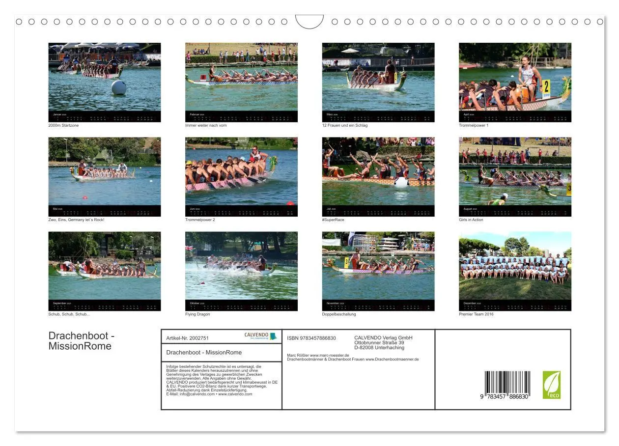 Bild: 9783457886830 | Drachenboot - MissionRome (Wandkalender 2026 DIN A3 quer), CALVENDO...