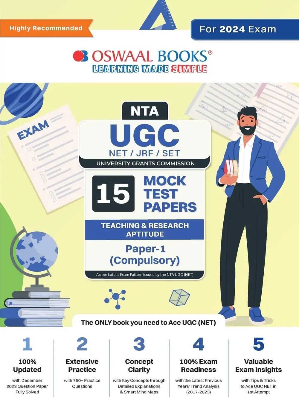 Cover: 9789359586830 | Oswaal NTA UGC NET/JRF/SET Paper-1 (Compulsory) 15 Year's Mock Test...