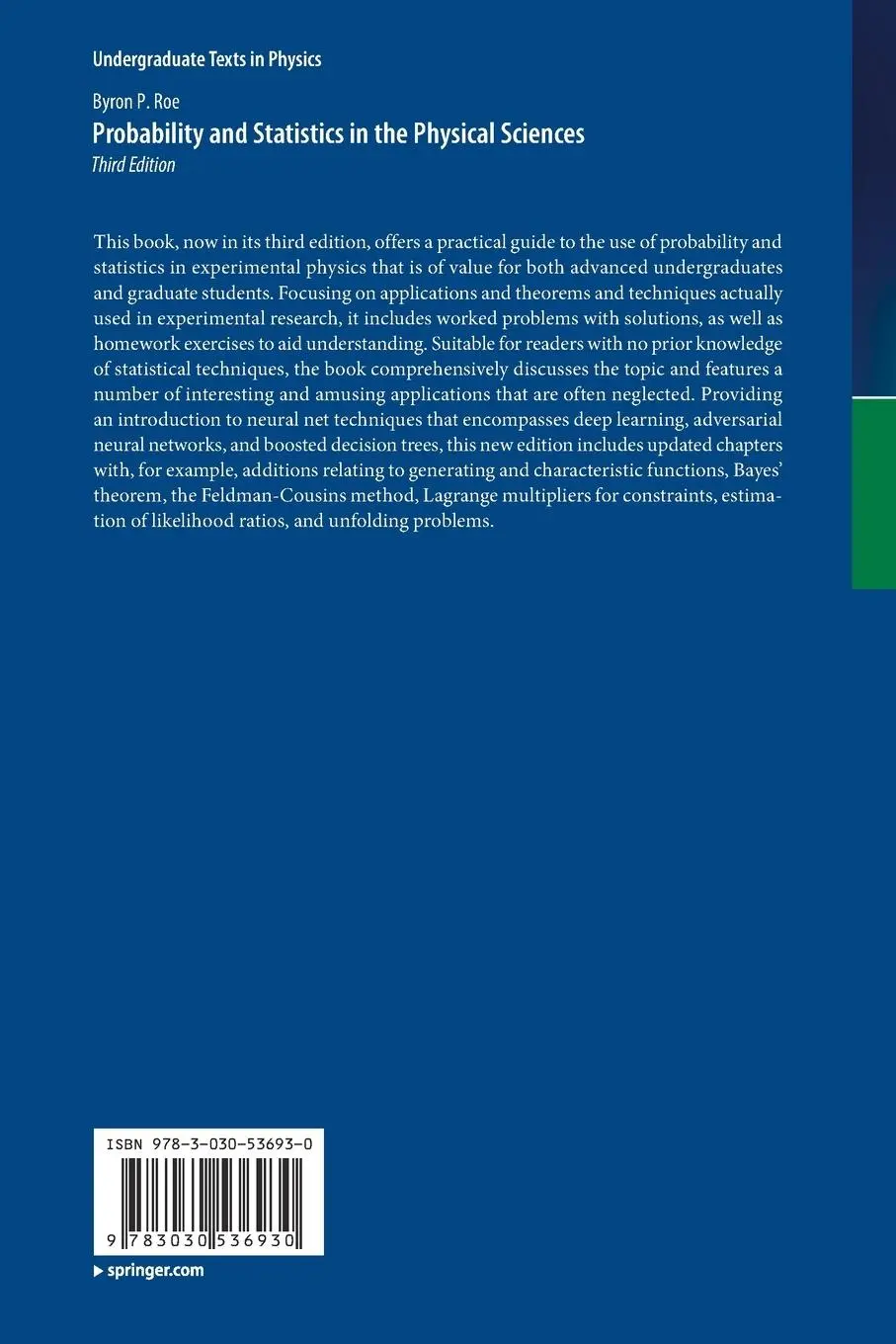 Rückseite: 9783030536930 | Probability and Statistics in the Physical Sciences | Byron P. Roe
