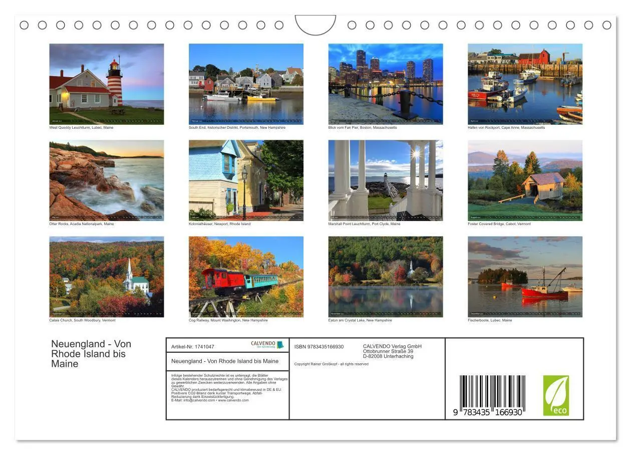 Bild: 9783435166930 | Neuengland - Von Rhode Island bis Maine (Wandkalender 2025 DIN A4...