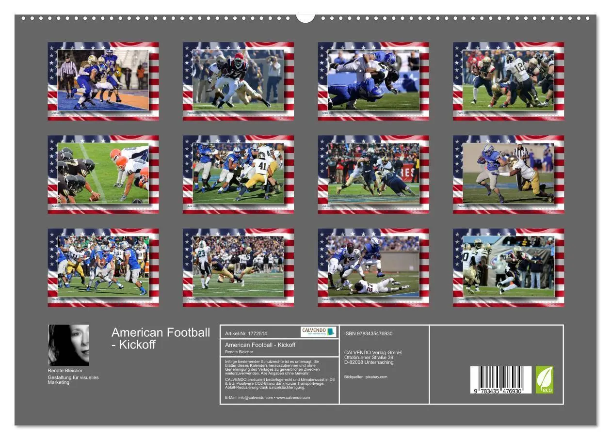 Bild: 9783435476930 | American Football - Kickoff (hochwertiger Premium Wandkalender 2025...