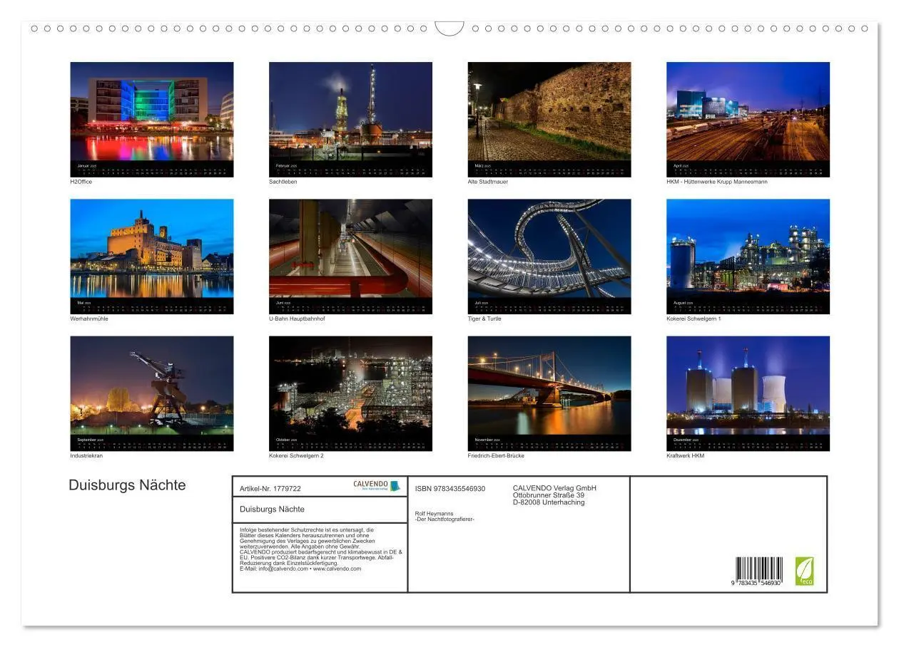 Bild: 9783435546930 | Duisburgs Nächte (Wandkalender 2025 DIN A2 quer), CALVENDO...