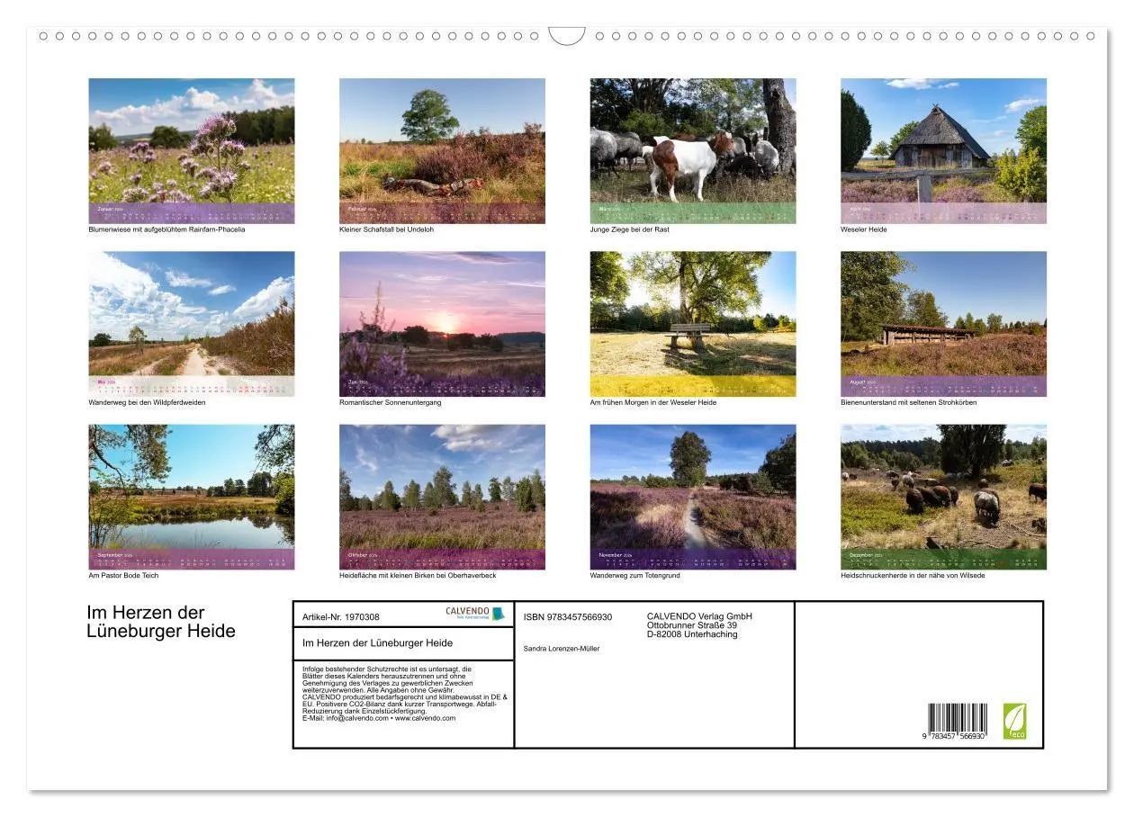 Bild: 9783457566930 | Im Herzen der Lüneburger Heide (Wandkalender 2026 DIN A2 quer),...
