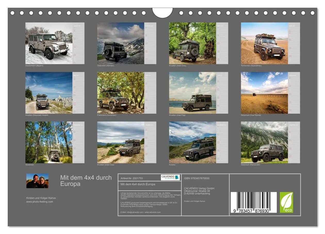 Bild: 9783457876930 | Mit dem 4x4 durch Europa (Wandkalender 2026 DIN A4 quer), CALVENDO...