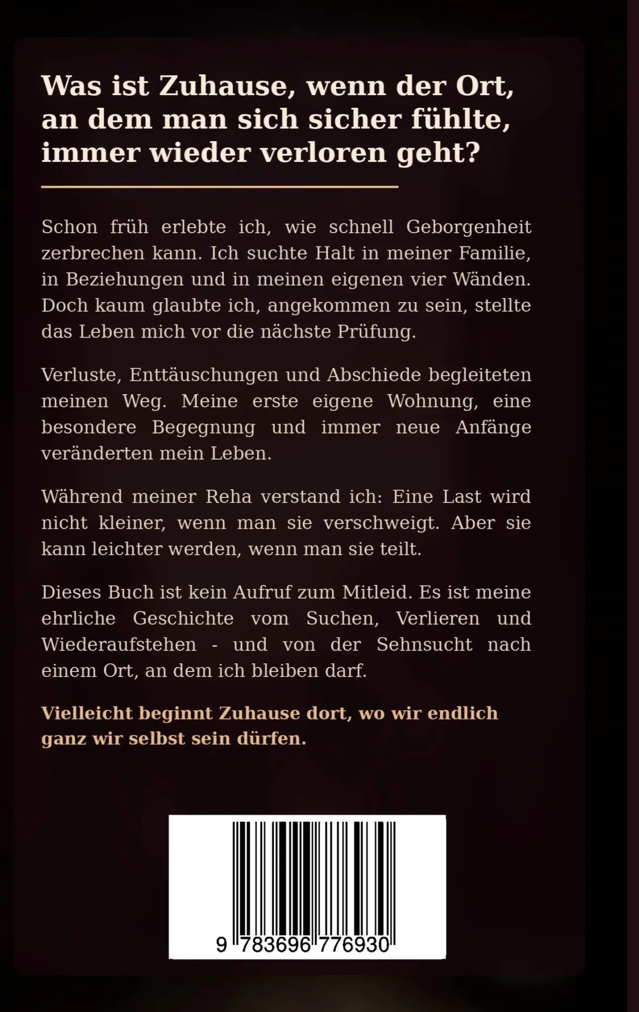 Rückseite: 9783696776930 | Wo Zuhause beginnt | Becki | Taschenbuch | 126 S. | Deutsch | 2026