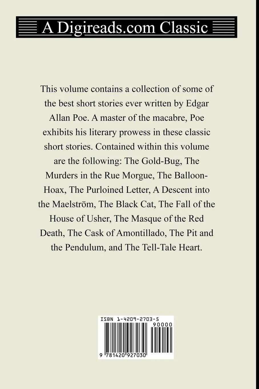 Rückseite: 9781420927030 | The Best Short Stories of Edgar Allan Poe | Edgar Allan Poe | Buch