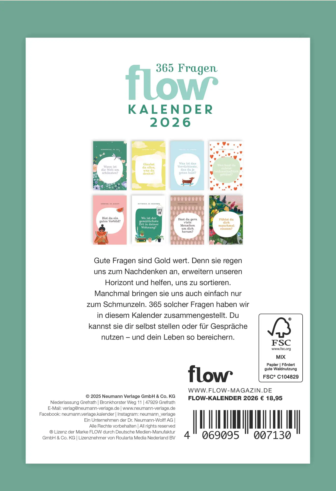 Rückseite: 4069095007130 | Der Flow Kalender - Tagesabreißkalender im Format 13 x 19 | Kalender