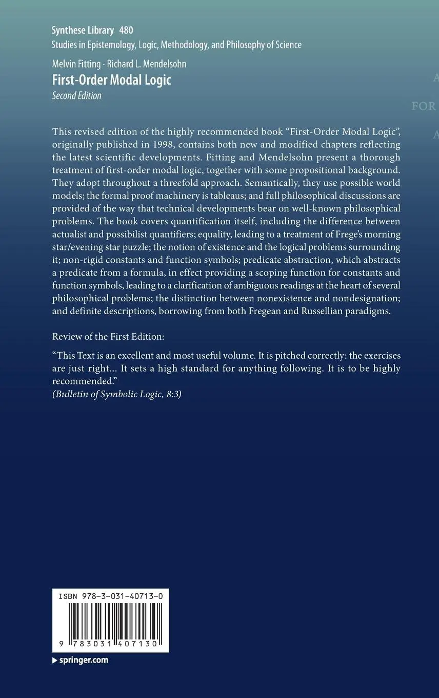 Rückseite: 9783031407130 | First-Order Modal Logic | Richard L. Mendelsohn (u. a.) | Buch | xx