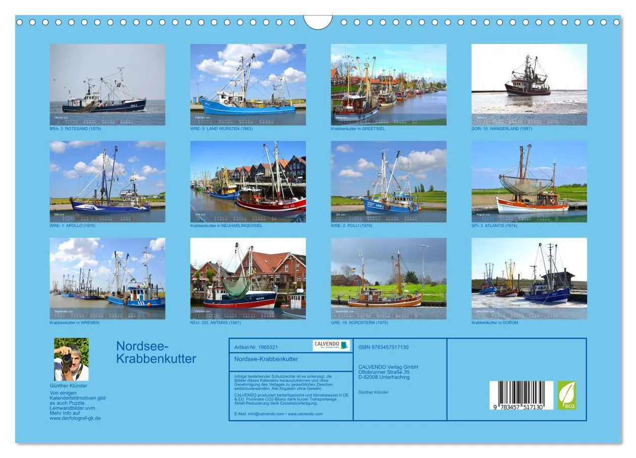 Bild: 9783457517130 | Nordsee-Krabbenkutter (Wandkalender 2026 DIN A3 quer), CALVENDO...