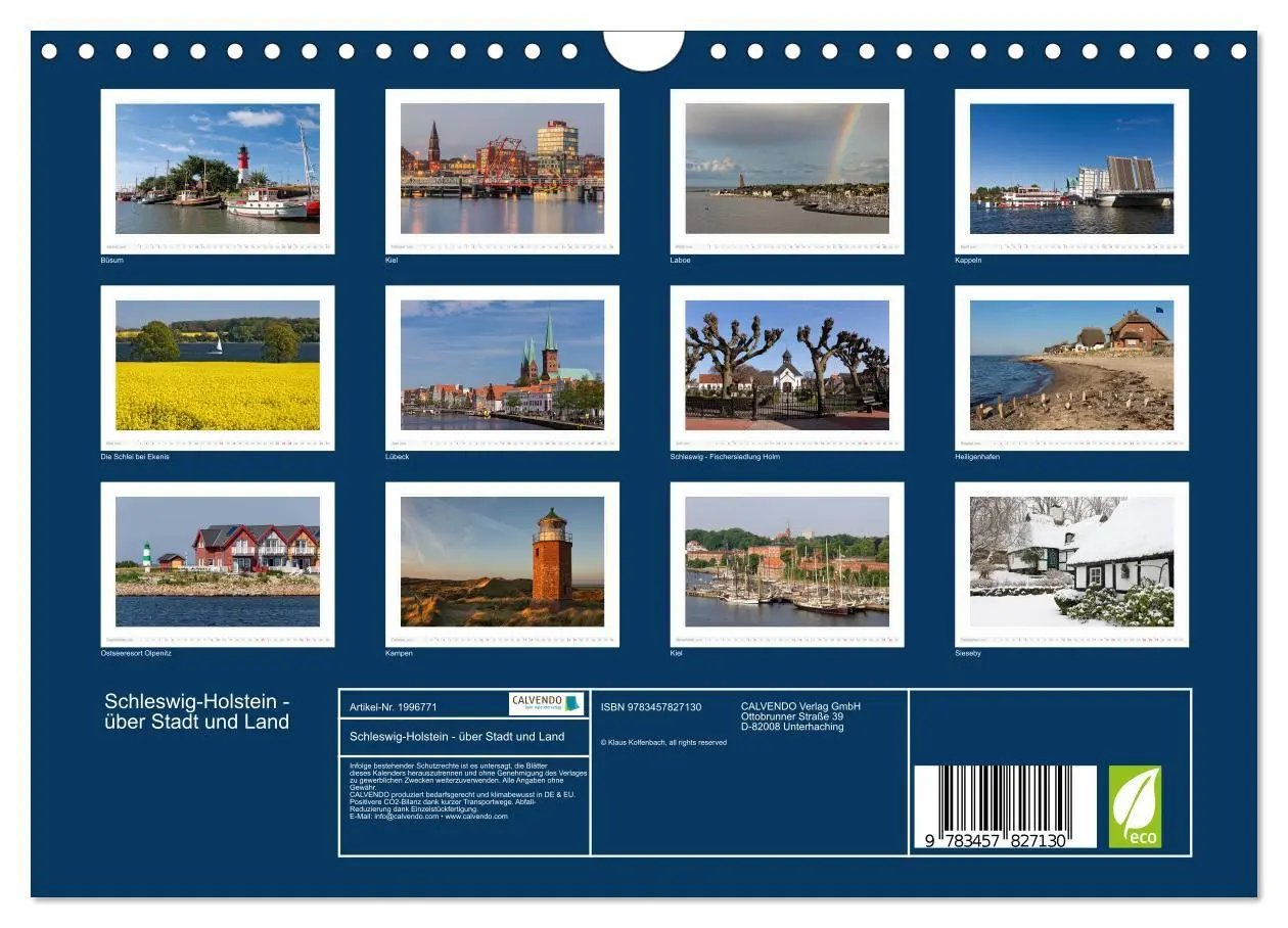 Bild: 9783457827130 | Schleswig-Holstein - über Stadt und Land (Wandkalender 2026 DIN A4...