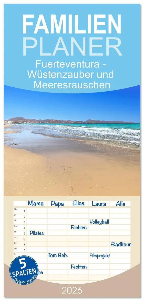 Cover: 9783516607130 | Familienplaner 2026 - Fuerteventura - Wüstenzauber und...