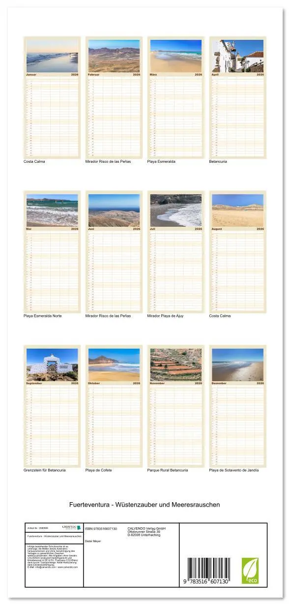 Bild: 9783516607130 | Familienplaner 2026 - Fuerteventura - Wüstenzauber und...